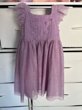 Girls' Lavender Ruffle Sleeve Dress - Brand: